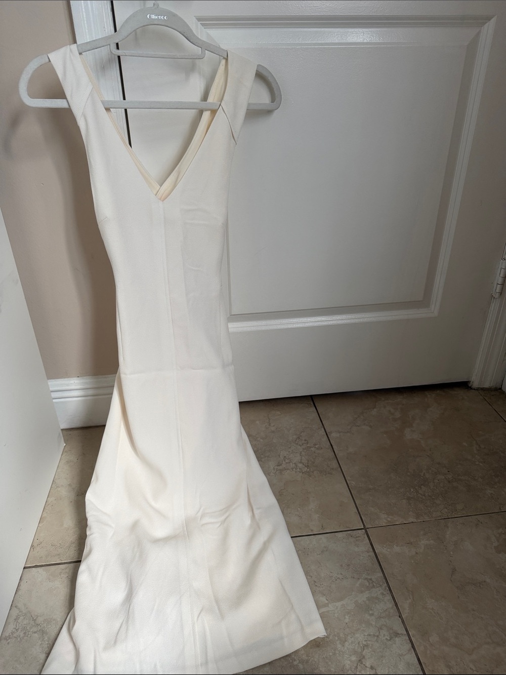 Club Monaco Cream V-Neck Maxi Dress